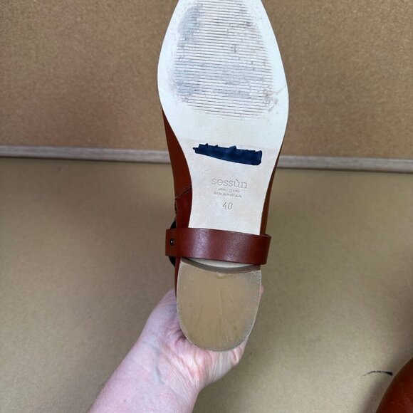 Sessun Women's Fort Graham Brown Harness Moto Leather Ankle Boots EU 40 / US 9 - Picture 9 of 9